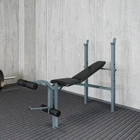 HOMCOM Banc de musculation Fitness banc d'haltérophilie entrainement complet dossier réglable curler(m-10)