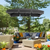 Outsunny Parasol de jardin Parasol droit rectangulaire inclinable alu métal polyester haute densité 2 x 1,3 m gris(m-2)