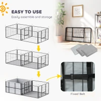 PawHut Seven-Panel Dog Whelping Box, Dog Playpen with Washable Whelping Pads, Wind-Resistant Fabric, for Small and Medium Dogs(m-8)