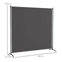 Outsunny Paravan exterior cu panou unic, separator de cameră de 180H cm cu protecție UV30+, gri închis(m-3)
