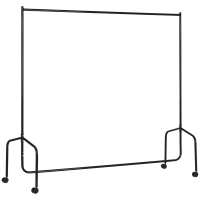 HOMCOM Portant à Vêtements avec Roulettes Tringle a Vêtement solide Charge 140 Kg 180 x 60 x 170 cm Porte-Manteau en acier noir