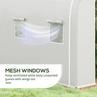 Outsunny 296 x 196cm Steel Frame Polytunnel Greenhouse - White(m-6)