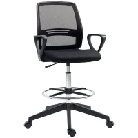 Vinsetto Fauteuil de bureau chaise de bureau assise haute réglable tabouret de bureau pivotant 360° maille respirante(m-11)
