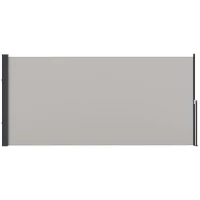 Outsunny Store latéral Brise-Vue paravent rétractable dim. 3L x 1,40H m alu. Polyester Anti-UV Haute densité 180 g/m² Gris(m-12)