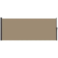 Outsunny Retractable Side Awning, Outdoor Privacy Screen for Garden, Hot Tub, Balcony, Terrace, Pool, 400 x 180cm, Khaki(m-1)