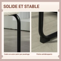 HOMCOM Chaise salle à manger, chaise de cuisine avec revêtement en effet laine boucleé, siège rembourré et pieds en acier crème(m-6)