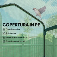 Outsunny Serra da Balcone a 4 Livelli con 4 Rotelle e Ingresso Avvolgibile, in Acciaio e PE, 69x50x165 cm, Verde(m-4)