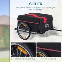 HOMCOM Fahrradanhänger Klappbar Lastenanhänger mit Kupplung,Transportwagen bis 40 kg belastbar, Transportanhänger Anhänger für Fahrrad Handwagen 140 x 88 x 60 cm(m-7)