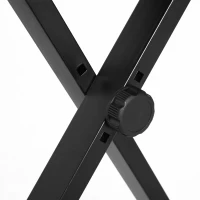 HOMCOM Tabouret piano pliable, banc piano réglable en hauteur de 37 à 47 cm, siège rembourré en PU et pieds en métal antidérapants, charge 100 kg, noir(m-9)