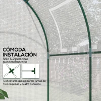 Outsunny Invernadero de Jardín 180x180x200 cm Invernadero de Túnel Pequeño con Puerta Enrollable y Ventana de Malla Blanco(m-7)