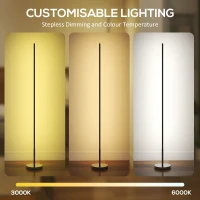 HOMCOM Lampă de Podea LED Reglabilă cu Telecomandă de 150cm Înălțime, Argintiu(m-4)