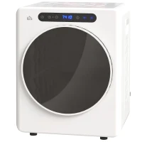 HOMCOM Sèche linge à évacuation, sèche-linge électrique 1000 W 3 Kg, 6 modes de séchage, minuterie, acier inoxydable, blanc(m-1)