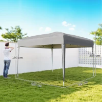 Outsunny Tonelă pop-up barnum de grădină pliabil anti-UV + sac de transport oțel Oxford 2,95 x 2,95 x 2,55 m gri(m-3)