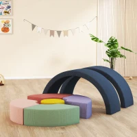 AIYAPLAY Traseu motricitate bebe modul motricitate bebe 7 piese cu husă lavabilă 107 x 107 x 30 cm multicolor(m-6)