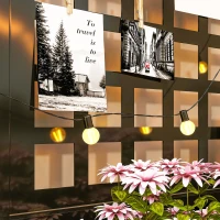 Outsunny Jardinieră cu spalier, paravan de intimitate, pat ridicat pentru grădină din oțel galvanizat, pentru plante cățărătoare, 89x40x178cm, negru(m-4)