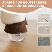 AIYAPLAY Cal de legănat animal de legănat pe roți cu șa și ham pentru copii 3-5 ani 72 x 32 x 80 cm maro(m-4)