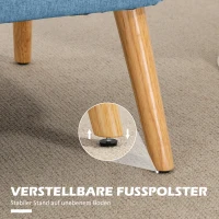 HOMCOM 2-Sitzer Sofa, weiche Polsterung, pflegeleichter Bezug, bis 220 kg, 117 x 56,5 x 77 cm, Blau(m-7)