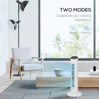 HOMCOM 85° oszillierender Turmventilator mit Fernbedienung 3 Geschwindigkeiten 2 Modi Timer LED-Display 30x30x78 cm Weiß(m-5)