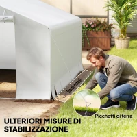 Outsunny Capanno da Giardino e Tenda Garage 3x3 m Impermeabile con Porta Avvolgibile, Metallo e PE, Bianco(m-7)