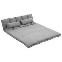 HOMCOM Canapea de Podea, Pliabila 130 cm, Perfect pentru Familie, Gri(m-10)