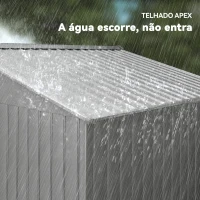 Outsunny Abrigo de Jardim Exterior 4,9 m² 277x195x192cm Abrigo e Jardim Metálico para Armazenamento de Ferramentas Cinzento(m-7)