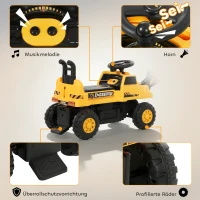 AIYAPLAY Excavator pentru șezut cu lopată și volan, caroserie rotativă, spătar reglabil pentru copii 1,5-3 ani, Galben(m-4)