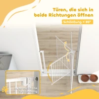 PawHut Treppenschutzgitter Absperrgitter ohne Bohren mit automatische Schließung für Kinder Küche Treppe 76-80 x 76 cm Weiß(m-5)