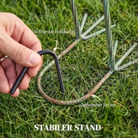 Outsunny Reiger-tuinstatue Metalen Vogel Buitenstandbeeld 88 cm staande sculptuur met grondankers Groen en Brons(m-6)