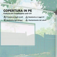 Outsunny Serra a Tunnel 2x3x2 m con Porte e Finestre Avvolgibili e Tetto a Punta, in Acciaio e PE, Verde(m-4)