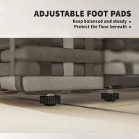 Outsunny Divano in rattan 2 posti modulabile con cuscini e ripiani laterali, 124x63x68 cm, Grigio chiaro(m-4)