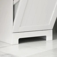 HOMCOM Dulap de baie cu coș rabatabil pentru rufe murdare Mobilier pentru rufe murdare cu sacoșă textilă pliabilă și sertar Alb 40x38x90 cm(m-5)