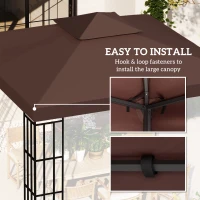 Outsunny 3 x 3 m Gazebo Canopy Roof Top Replacement Cover - Spare Part, Coffee TOP COVER ONLY(m-5)