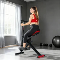 SPORTNOW Appareil d'entraînement abdominal, appareil de fitness pliable avec siège réglable, pour bras jambes 57x105x115cm rouge(m-8)