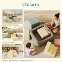 AIYAPLAY Conjunto de 7 Blocos de Espuma para Crianças Blocos de Psicomotricidade com Capas de Veludo Laváveis Multicolor(m-9)