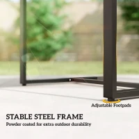 Outsunny Conjunto de Jardim Exterior em Resina Trançada para 2 Pessoas Mesa de Jardim com 2 Cadeiras Tampo em Vidro Tem perado Castanho(m-4)