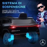 HOMCOM Macchina Elettrica per Bambini 3-8 Anni con Telecomando, Fari e Clacson, Nero(m-8)