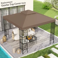 Outsunny 3 x 3 m Gazebo Canopy Roof Top Replacement Cover - Spare Part, Coffee TOP COVER ONLY(m-2)