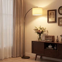 HOMCOM Lampada da Terra LED Regolabile con Telecomando, 11 Temperature e 11 Luminosità, Timer 1H, Girevole, Nero(m-11)