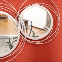 HOMCOM Set di 4 specchi rotondi in metallo argentato 107 x 56 cm(m-6)