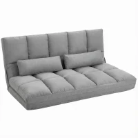 HOMCOM Canapea de Podea, Pliabila 130 cm, Perfect pentru Familie, Gri(m-1)