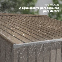 Outsunny Abrigo de Jardim Exterior 4,83m² 277x195x192cm Abrigo e Jardim Metálico para Armazenamento de Ferramentas com Base Incluída e 4 Janelas Marrom(m-7)