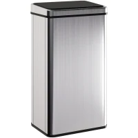 HOMCOM Sensor Bin 50L Stainless Steel Automatic Trash Can with Soft-Close Lid Motion Sensor 35.5 x 26 x 67 cm Silver(m-7)