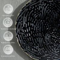 HOMCOM Arte Metálica de Parede 3D Adornos Modernos Redondos para Pendurar Decoração para Sala Quarto 21x53 cm Multicolor(m-6)