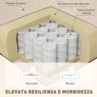 HOMCOM Poltrona per Salotto in Stile Francese con Seduta Imbottita e Cuscini, in Velluto di Ghiaccio, 74x86x102 cm, Beige(m-5)