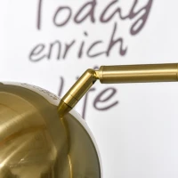 HOMCOM Lampada da Terra Moderna con Paralume Regolabile in Stile Vintage Compatibile con E27 40W - Oro(m-9)