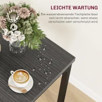 HOMCOM 3-teilige Essgruppe, Esstisch-Set, 1 Tisch, 2 Stühle, MDF+Metall, Grau(m-6)