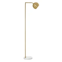 HOMCOM Lampada da Terra Moderna con Paralume Regolabile in Stile Vintage Compatibile con E27 40W - Oro(m-10)