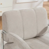 HOMCOM Fauteuil de salon Fauteuil de chambre Rembourrage épais en chenille Beige(m-5)