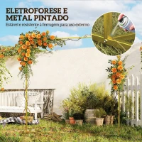 Outsunny Arco de Jardim para Rosas em Metal Arco de Casamento Resistente às Intempéries para Decoração de Pátio 200x40x200 cm Dourado(m-5)