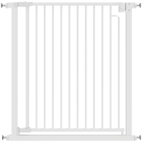PawHut Treppenschutzgitter Absperrgitter ohne Bohren mit automatische Schließung für Kinder Küche Treppe 76-80 x 76 cm Weiß